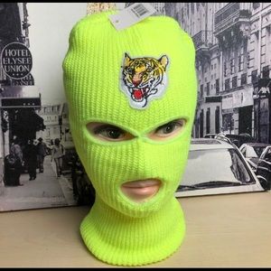 3 Hole Ful Face Ski Mask Embroider Tiger Custom patch balaclava